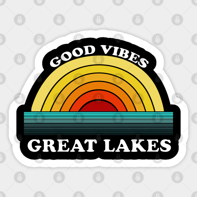 Good Vibes Great Lakes Sticker by Megan Noble